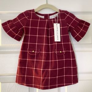 Janie and Jack NWT Burgundy and Pink Plaid Dress